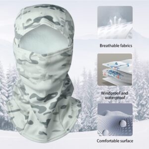 Fleece Lined Thicker Balaclava Ski Mask, Winter Warm Camo Face Mask for Men Women, Windproof Neck Gaiter Motorcycle Cycling