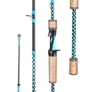 Sougayilang Fishing Rods, Graphite Spinning Rods, Lightweight 2 Pieces Cork Handle Casting Rods-7'-Blue Casting Rod