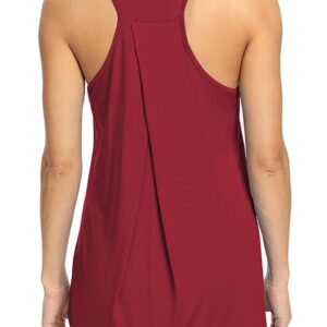 Bestisun Womens Tunic Workout Yoga Tops Tennis Running Shirts Long Athletic Tank Tops Racerback Tanks Yoga Clothes Workout Clothing Wine Red XXL