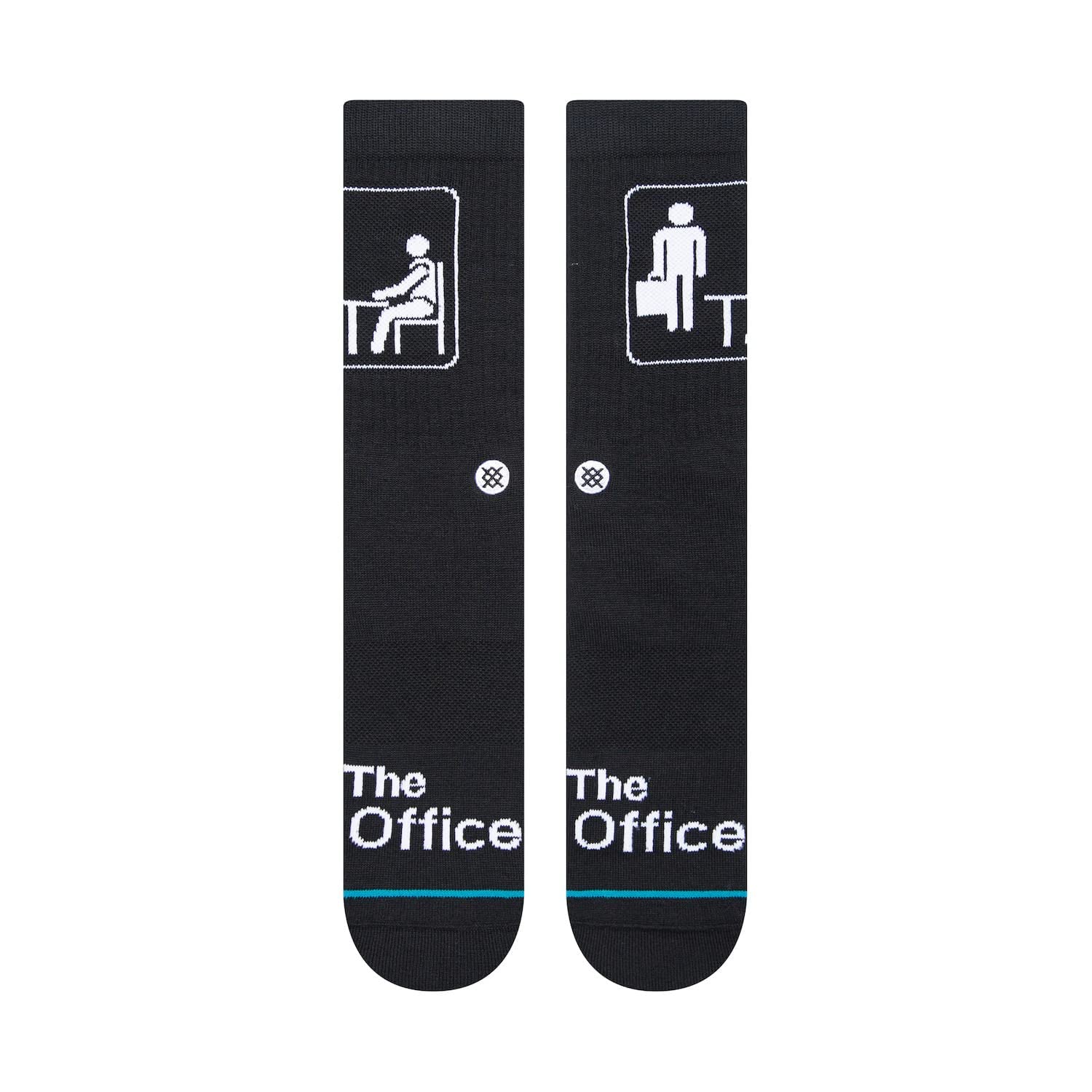 Stance The Office Intro Crew Socks (Large, Black)