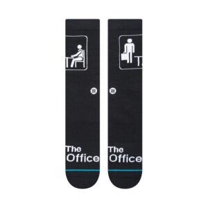 stance the office intro black sm (us men's shoe 3-5.5, women's shoe 5-7.5)