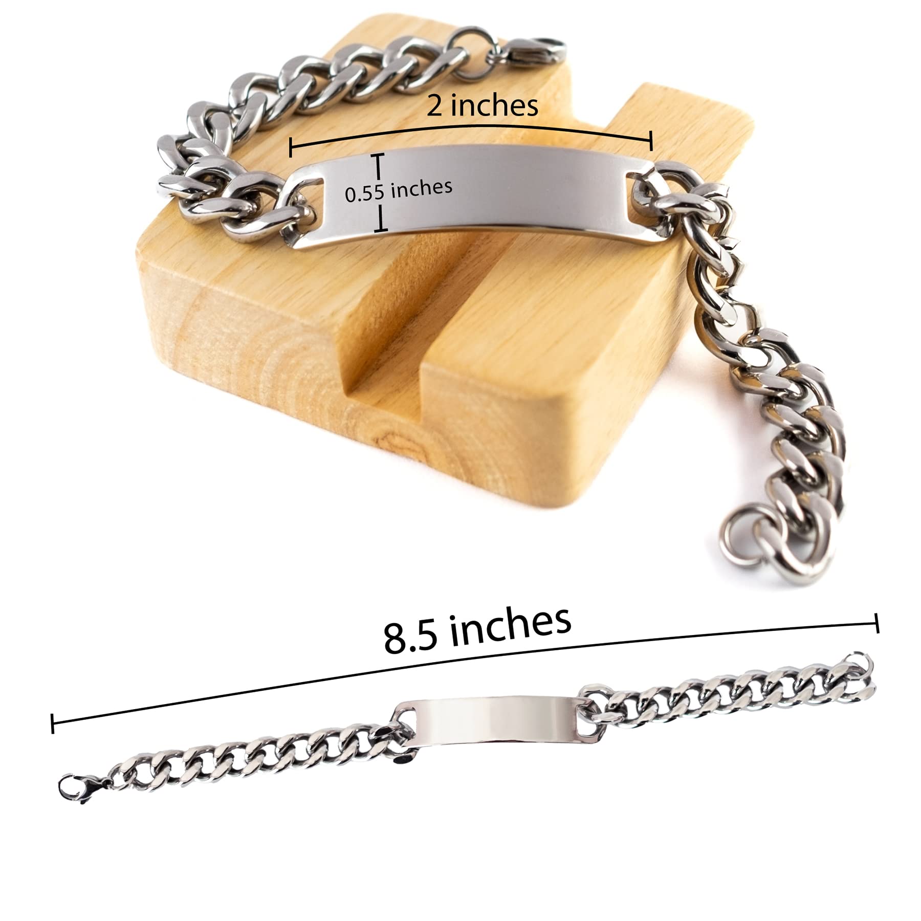 My Sister Cuban Chain Stainless Steel Bracelet Gifts From Brother - I Promise You I Will Always Be in One of Three Places - Inspirational Graduation Birthday Christmas Gifts For Her, Engraved Bracelet