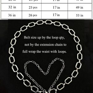 TOPACC Silver Chain Belts for Women Thick Metal Y2k Belt Circle Chains Belt for Dresses Jeans Skirt Girls Fashion