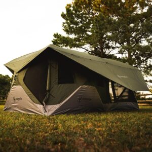 Gazelle Tents T3 Tandem GT350GR Pop-Up Portable Camping Hub Tent, Easy Instant Set up in 90 Seconds, Alpine Green, 6-Person, Family, Overlanding, 82" x 152"