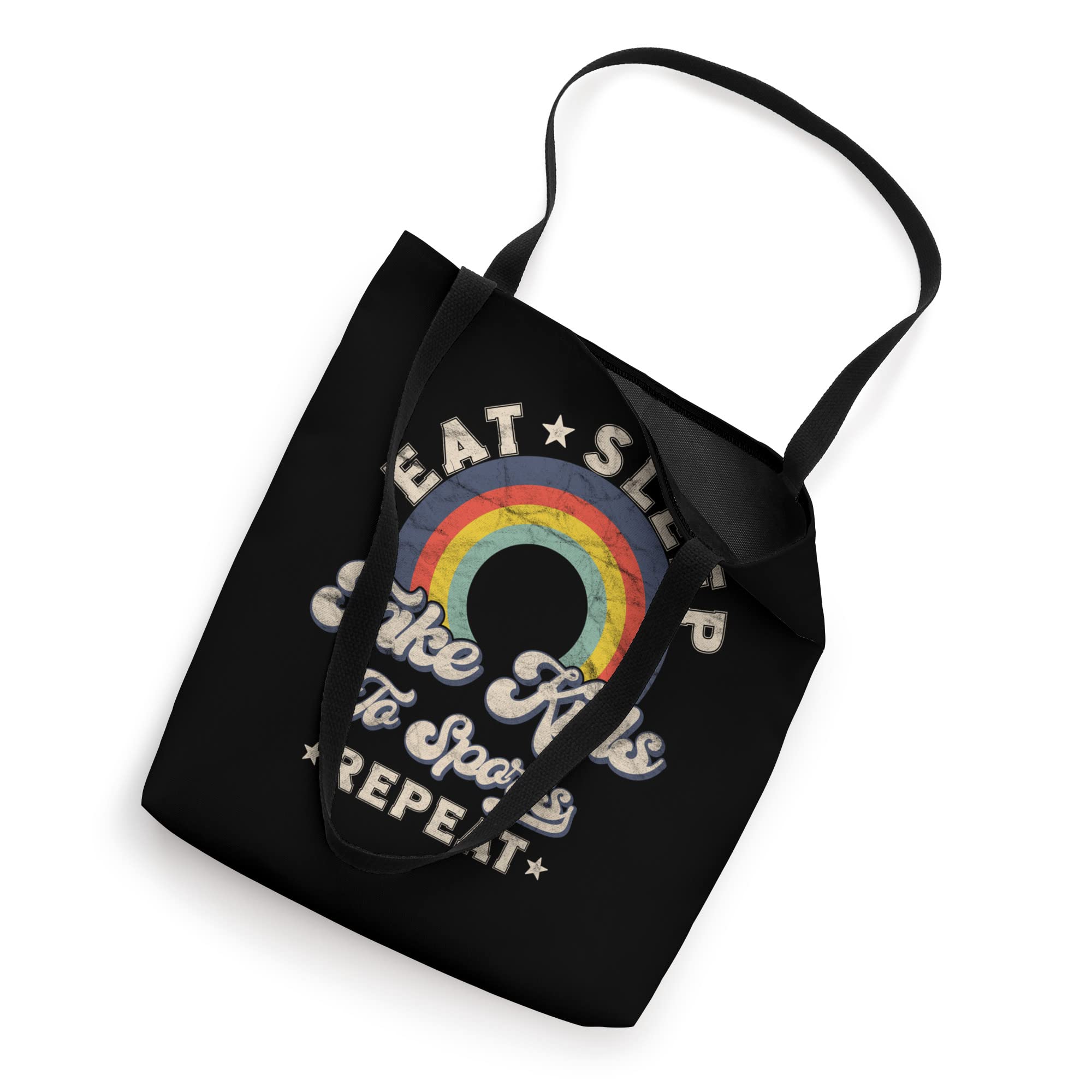 Eat Sleep Take Kids To Sports Repeat Retro Mom Life Tote Bag