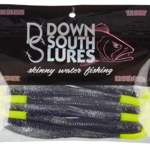 Down South Lures 5" Super Model Paddle Tail Swimbaits - 6-Pack, Purp-a-Traitor (Made in USA)