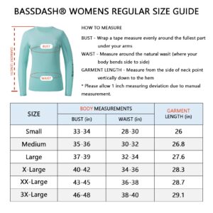 BASSDASH Women’s UPF 50+ UV Sun Protection Long Sleeve Shirts Quick Dry T-Shirt for Fishing Hiking Kayaking