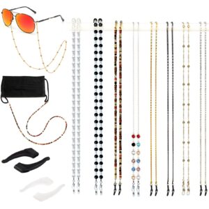 damanse eyeglass chain,8 pcs eye glasses strap holders around neck for women stylish,beaded glasses chain sunglasses mask necklace lanyard