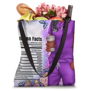 Nurse Nutrition Facts Melanin Nurses Black Girl Magic CNA Tote Bag