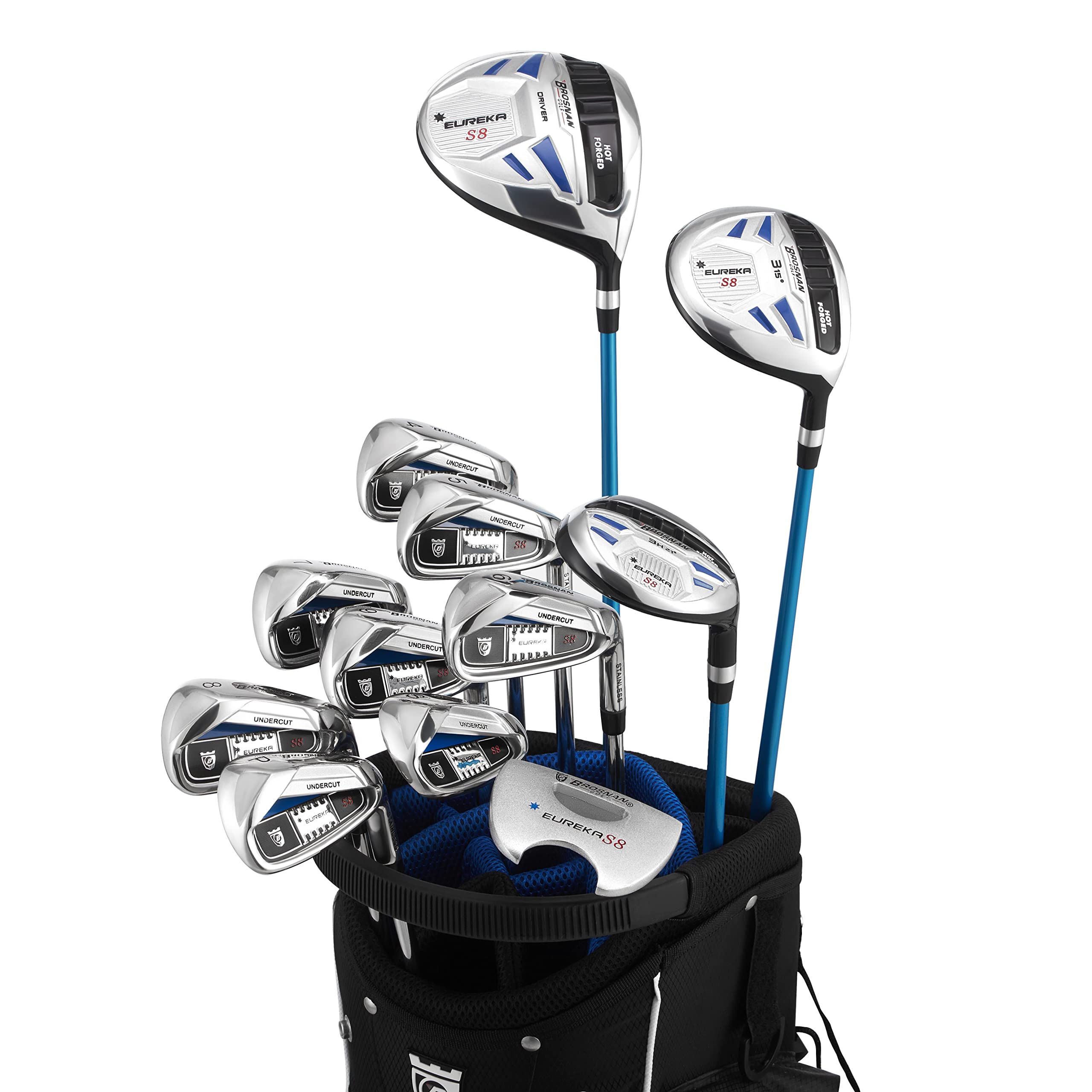 Brosnan Golf Eureka S8 Men's Complete Golf Club Set [12 Clubs /16-Pieces ][Hand: Right] [Length: Standard]