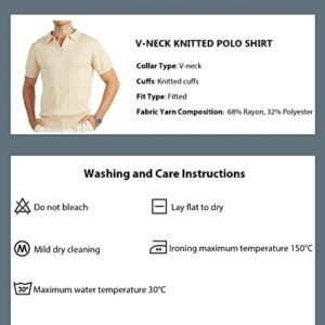 V VALANCH Vintage Shirts for Men Polo Shirt Short Sleeve Collared Knit Golf Polo Blue Shirt