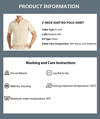 V VALANCH Vintage Shirts for Men Polo Shirt Short Sleeve Collared Knit Golf Polo Blue Shirt