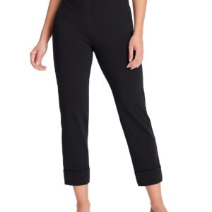 Yogipace,Belt Loops,Women's Cropped Yoga Dress Pants Pull-On Straight Leg Work Pant,25",Black,Size M