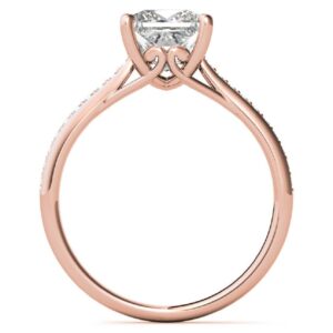 10K Solid Rose Gold Handmade Engagement Ring, 3 CT Princess Cut Moissanite Diamond Solitaire Bridal/Wedding Ring for Women/Her, Minimalist Rings Anniversary Ring For Gifts (7)