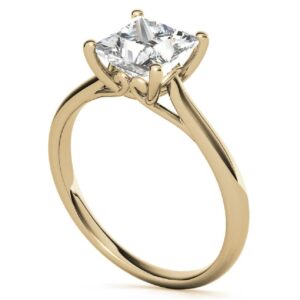 10K Solid Yellow Gold Handmade Engagement Ring, 3 CT Princess Cut Moissanite Diamond Solitaire Wedding/Bridal Rings for Women/Her, Minimalist Rings Anniversary Ring For Gifts (8.5)