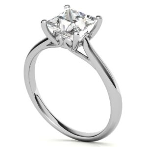 10K Solid White Gold Handmade Engagement Ring, 3 CT Princess Cut Moissanite Diamond Solitaire Wedding/Bridal Rings for Women/Her, Minimalist Rings Anniversary Ring For Gifts (6)