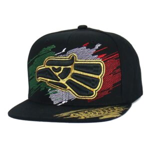 mexican hat snapback hecho en mexico eagle aguila flag flat bill baseball cap (black - black eagle)