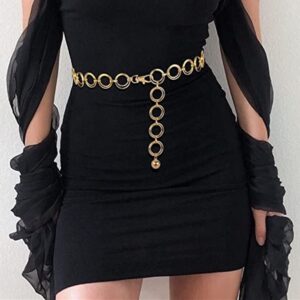 2pcs Gold Chain Belts for Women，Pirate Accessories Waist Dress Belt Set Long Tassel Body Chains for Dresses Jeans Jewelry (2 pcs, Alloy)