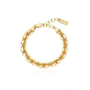 GANALUX 18K Gold Plated Bracelet for Women, Elegance Design Link Chain Jewelry Made in Korea (Multiple)