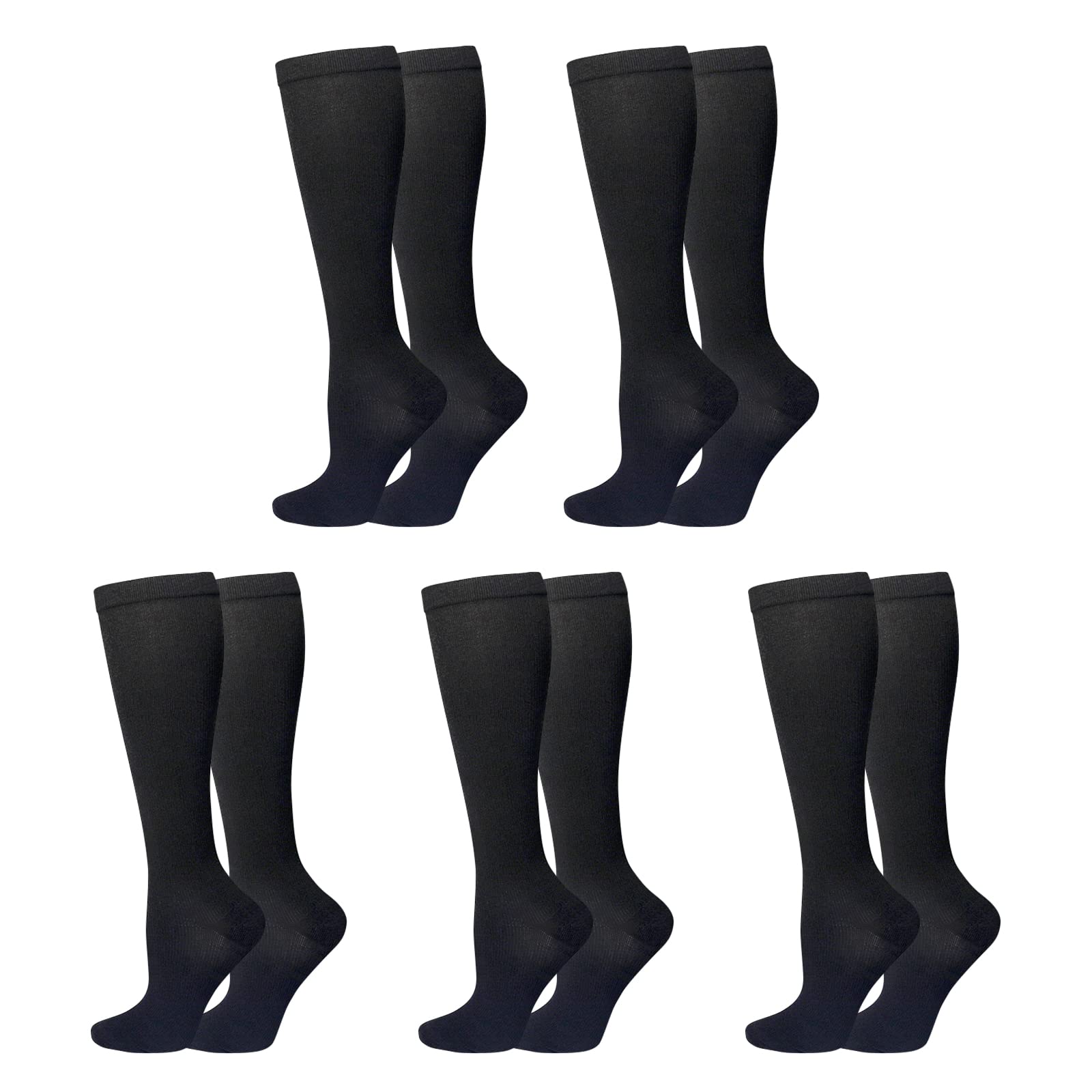 Compression Socks for Women & Men 5 Pairs 15-20 mmHg Support Socks for Women Compression Knee High Socks