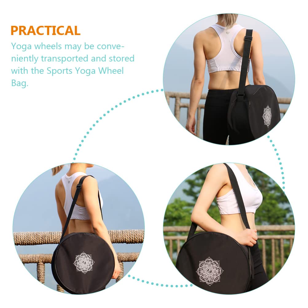 Gatuida Yoga Wheel Bag Yoga Storage Sling Sports Yoga Wheel Storage Sling Sports Accessory Training Handbag Round Design Yoga Bag Yoga Equipment Holder Yoga Studio Accessory Training Bag