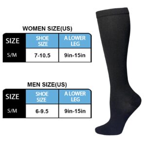 Compression Socks for Women & Men 5 Pairs 15-20 mmHg Support Socks for Women Compression Knee High Socks