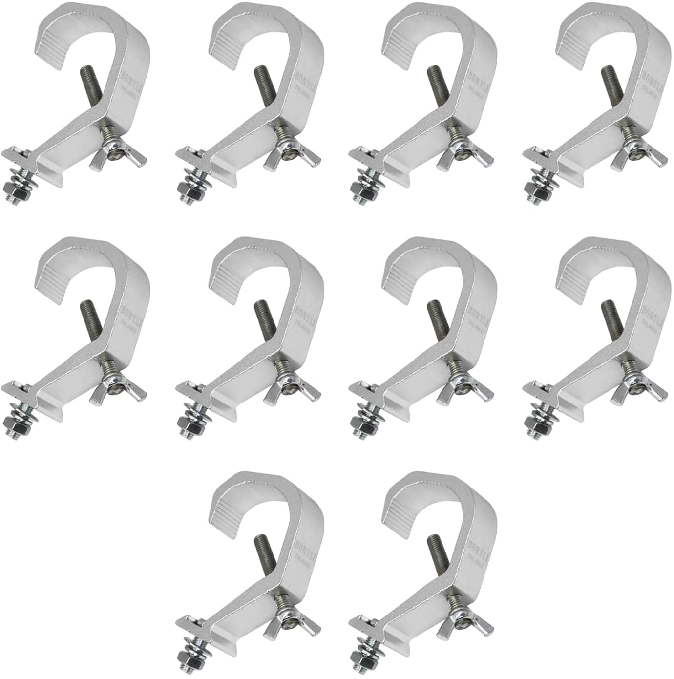 ASMSLIT 10 Pack 88lbs Heavy Duty Aluminum Alloy Stage Light Clamp,C-Clamp Safety Suitable for 32-58mm Pipe Diameter