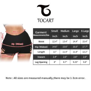 TOCART Women's Butt Lifting Athletic Shorts,High Waisted Booty Shorts,Pole Dancing Clothes,Workout Yoga Outfit Black