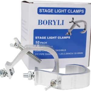 ASMSLIT 10 Pack 88lbs Heavy Duty Aluminum Alloy Stage Light Clamp,C-Clamp Safety Suitable for 32-58mm Pipe Diameter