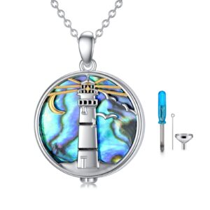 dorunmo lighthouse necklace 925 sterling silver abalone shell lighthouse pendant necklace for christmas memory jewelry jewelry for women men