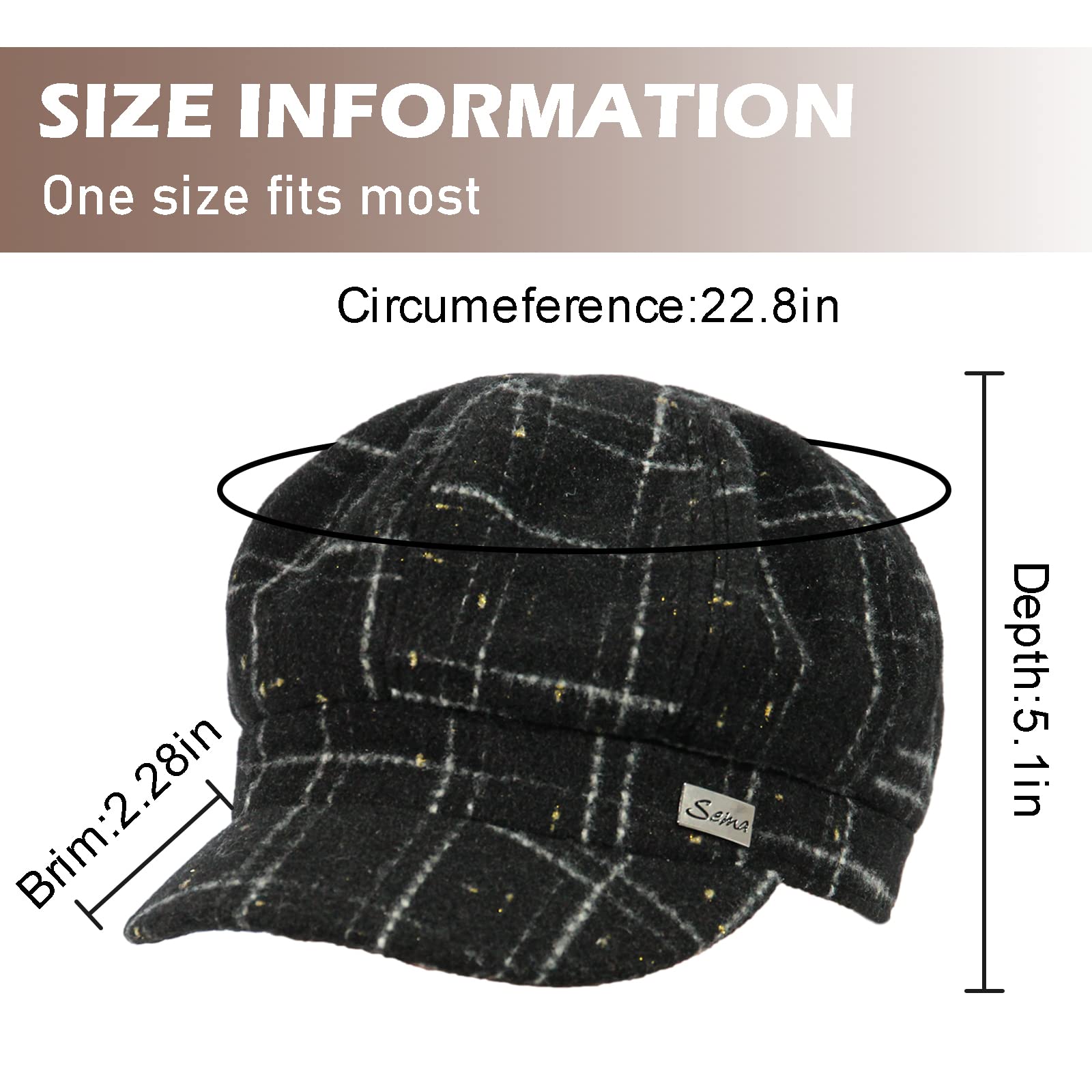 Women Wool Newsboy Hats Cabbie Hat Beret Paperboy Tweed Baker Boy Cap