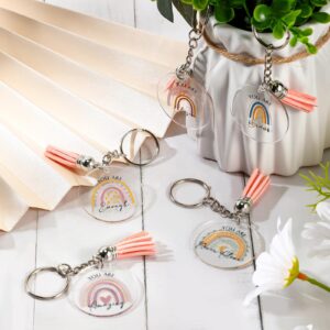 Unittype 30/50/100 Rainbow Keychain Inspirational Keychain Employee Appreciation Gifts for Coworkers Thank You Key Chains(50 Pcs)