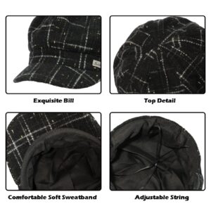 Women Wool Newsboy Hats Cabbie Hat Beret Paperboy Tweed Baker Boy Cap