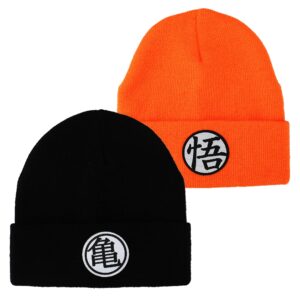 Dragon Ball Z 2-Pack Orange and Black Cuff Beanie Combo