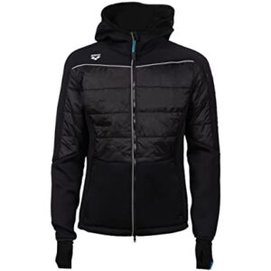 Arena Unisex Team Hooded F/Z Half-quilted Jacket, Black, X-Small