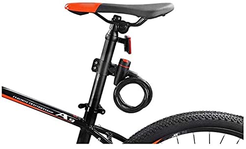 VIGAT Bicycle Lock with Mounting Bracket,Anti-Theft Steel Safety Device for Outdoor Cycling,Cycling Equipment Accessories, 120Cm(Color:Black)