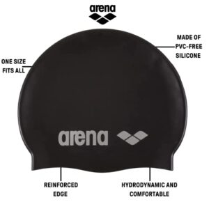 Arena HD Unisex Elastic Silicone Swim Cap for Adults, Training Water Sports Fitness Swimming Gear, Chlorine Protection Pool Hat, Choco, One Size