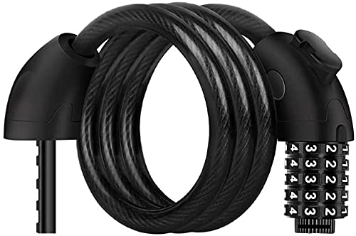 VIGAT Bicycle Lock 5-Digit Code Anti-Theft Combination Bicycle Steel Cable Lock for Motorcycles, Bicycles, Fences, Doors (Size:125cm)