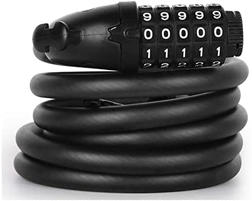 VIGAT Bicycle Lock 5-Digit Code Anti-Theft Combination Bicycle Steel Cable Lock for Motorcycles, Bicycles, Fences, Doors (Size:125cm)