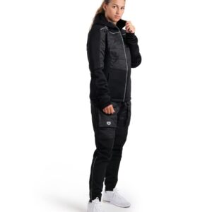 Arena Unisex Team Hooded F/Z Half-quilted Jacket, Black, X-Small