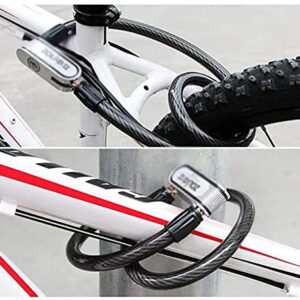 VIGAT Steel Cable Lock Bicycle Lock Anti-Theft Lock, Alloy Steel Lock, 80Cm Long, Suitable for Mountain Bikes, Motorcycles, Electric Cars, Gates