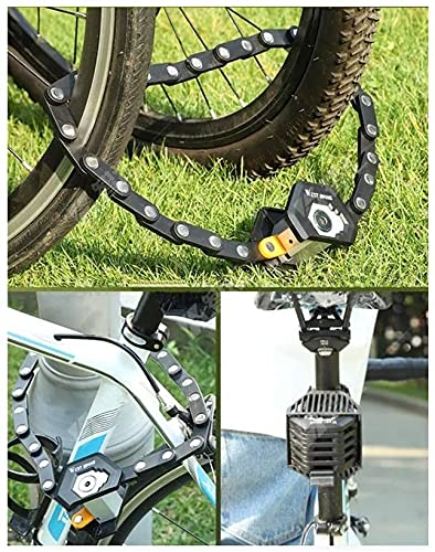 VIGAT Bicycle Lock Chain 26-Section Folding Lock, Zinc Alloy, Anti-Theft Lock, Suitable for Mountain Bikes, Electric Cars, Motorcycles, with 3 Keys