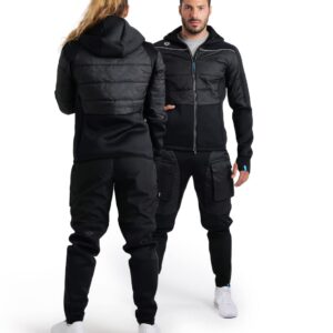 Arena Unisex Team Hooded F/Z Half-quilted Jacket, Black, X-Small