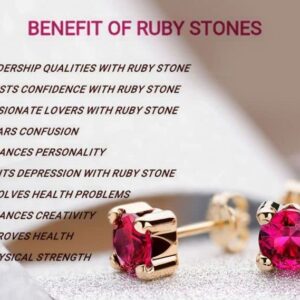 LMDPRAJAPATIS 7.25 Carat Red Ruby Birthstone Gold Plated Adjustable Ring For Men And Women