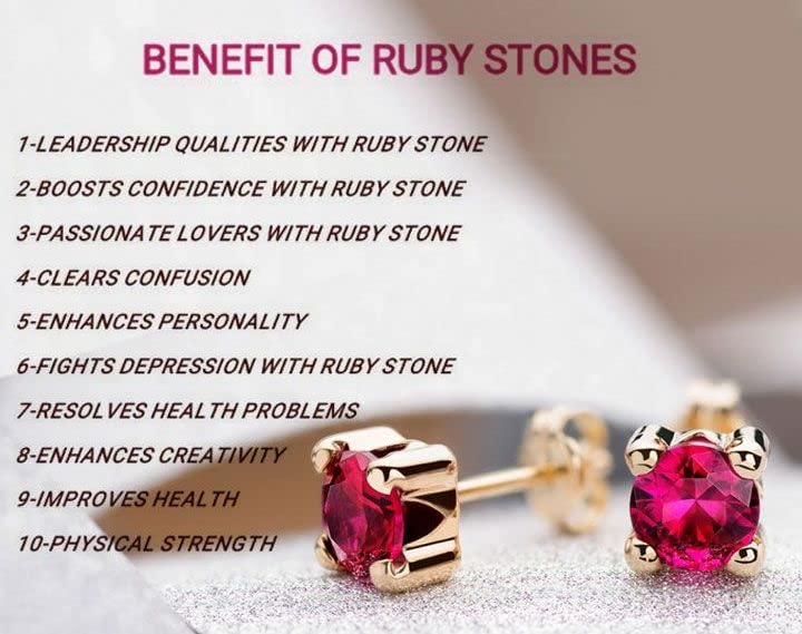 LMDPRAJAPATIS 7.25 Carat Red Ruby Birthstone Gold Plated Adjustable Ring For Men And Women