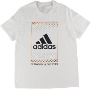 adidas mens badge of sport box fade t-shirt, white, medium