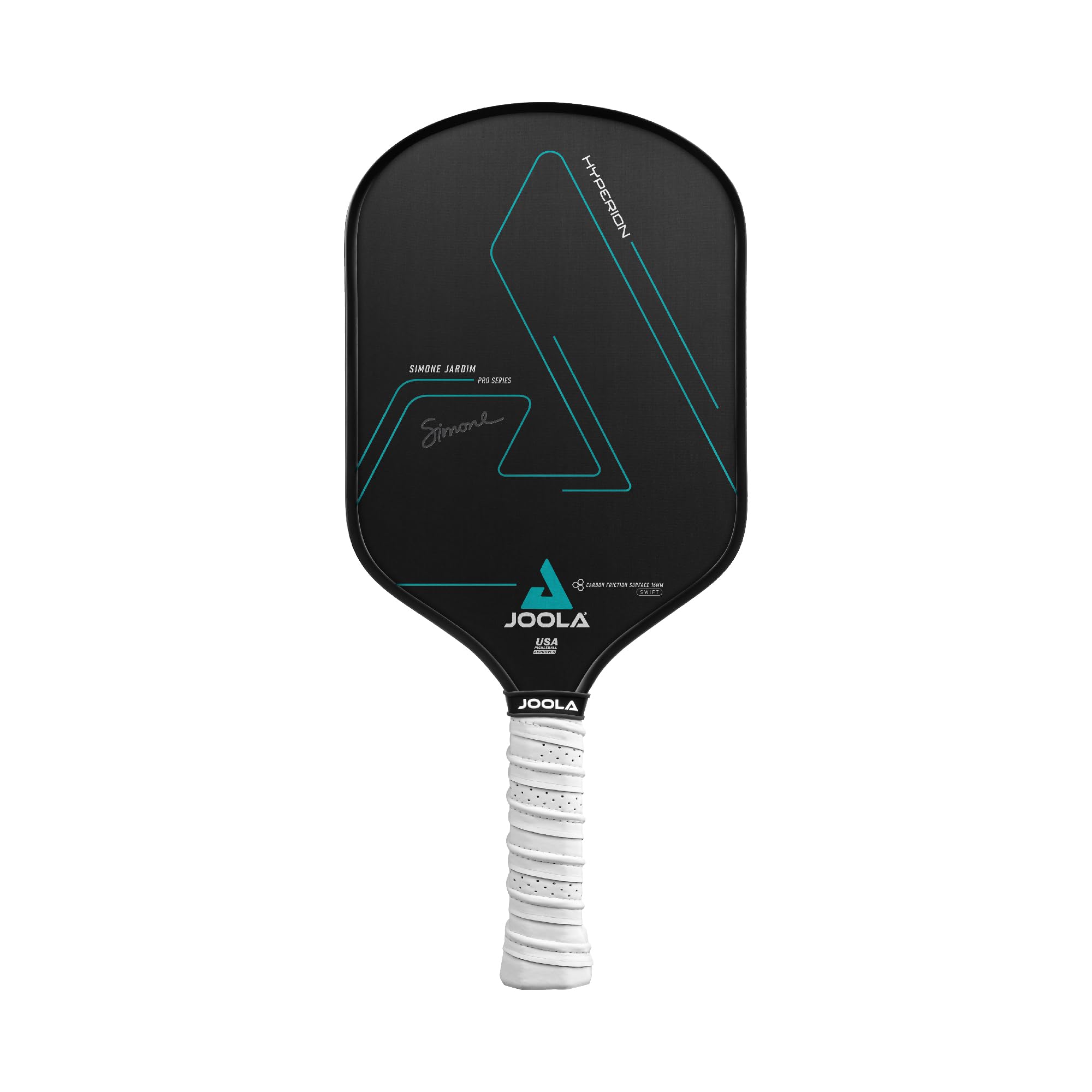 JOOLA Simone Jardim Hyperion CFS Swift Pickleball Paddle - USAPA Approved for Tournament Play - 16mm Carbon Fiber Pickle Ball Racket - Maximum Speed with High Grit & Spin, CFS 16mm Swift