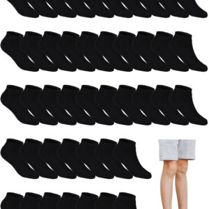 Giegxin 50 Pairs Small Socks Bulk Little Socks Low Cut Ankle small Socks Mini Anklet Socks Soft Cotton Small Socks(Black)