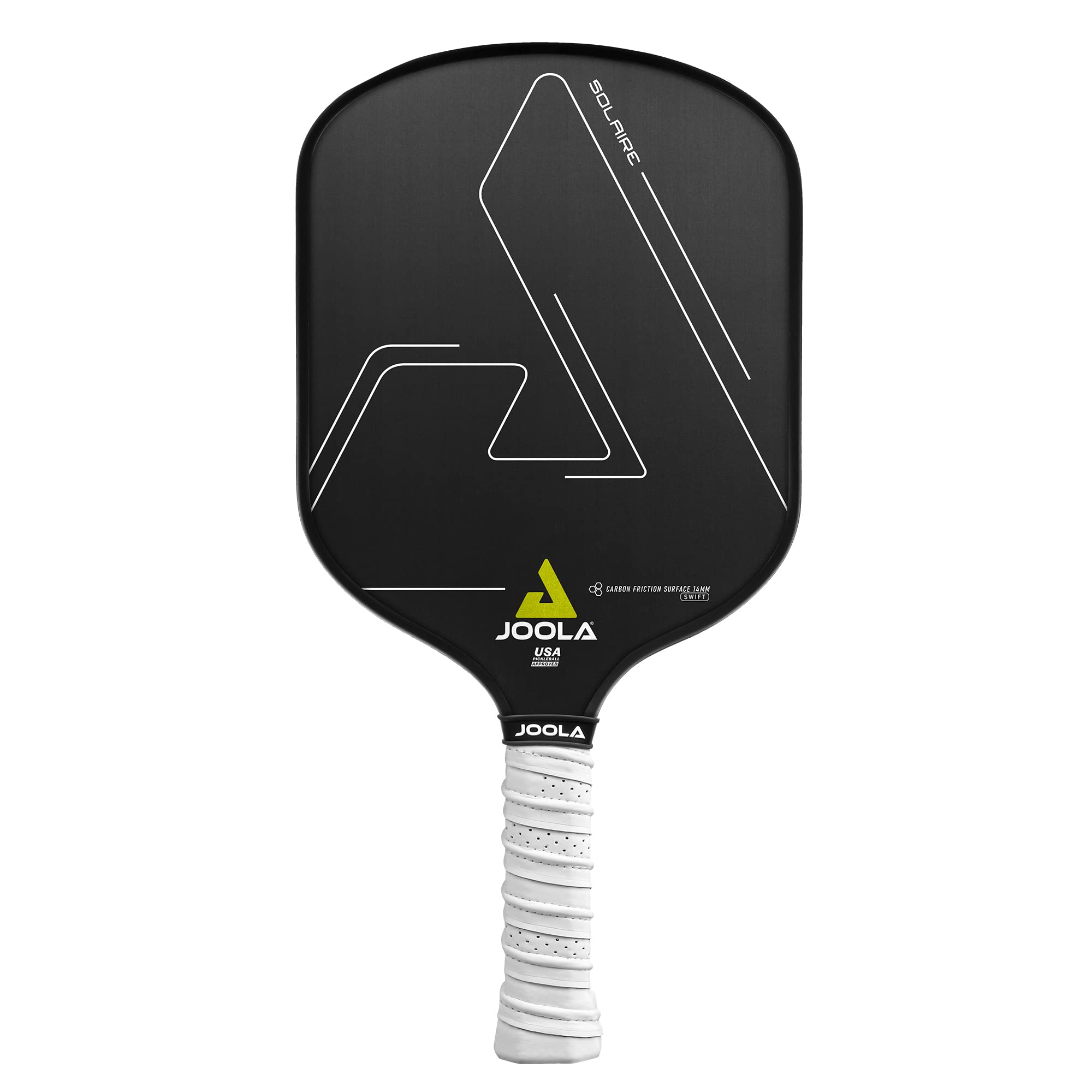 JOOLA Solaire Professional Pickleball Paddle with Carbon Friction Surface - Ideal Spin, Power, & Control - Pickleball Racket with Reactive Polypropylene Honeycomb 14mm Core - Paddle Cover Included