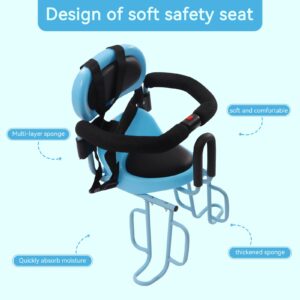 RibasuBB Rear Mounted Kids Bike Seat Attachment for Adult with Cushion,Rear Child Suitable Aged 6 Months to Years,Blue 34.00cm*14.00cm*28.00cm